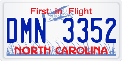 NC license plate DMN3352