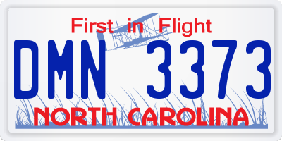 NC license plate DMN3373