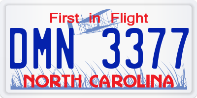 NC license plate DMN3377