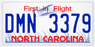 NC license plate DMN3379