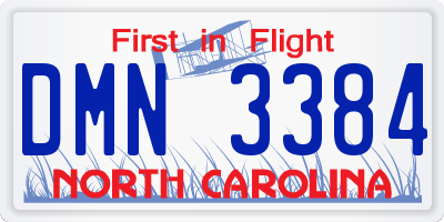 NC license plate DMN3384