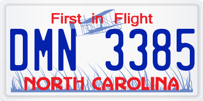 NC license plate DMN3385