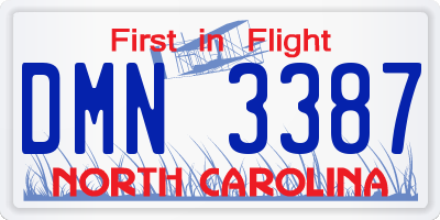 NC license plate DMN3387