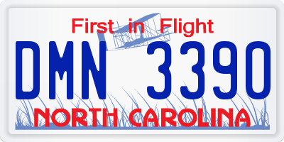 NC license plate DMN3390