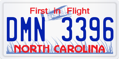 NC license plate DMN3396