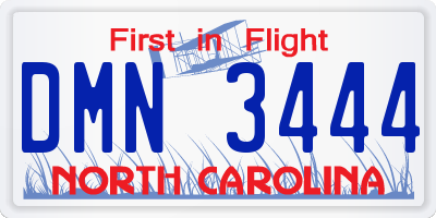 NC license plate DMN3444