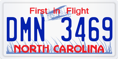 NC license plate DMN3469