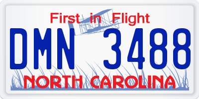 NC license plate DMN3488
