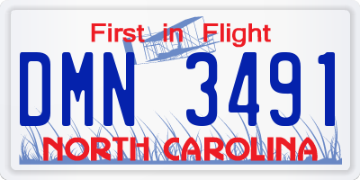 NC license plate DMN3491