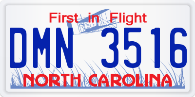 NC license plate DMN3516