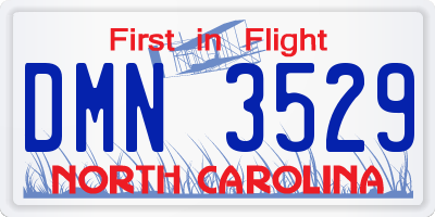 NC license plate DMN3529