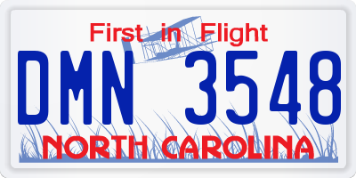NC license plate DMN3548