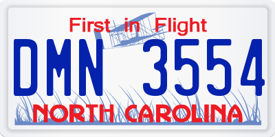 NC license plate DMN3554