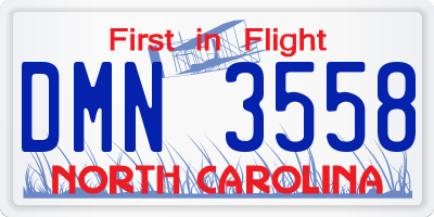 NC license plate DMN3558