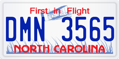 NC license plate DMN3565