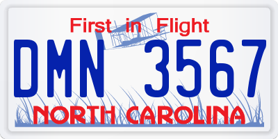 NC license plate DMN3567