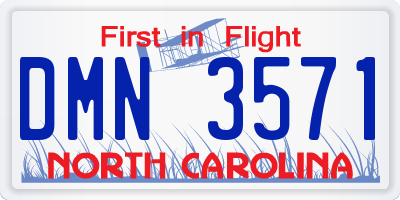 NC license plate DMN3571