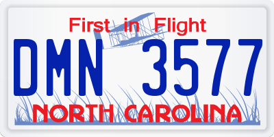 NC license plate DMN3577