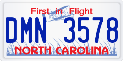 NC license plate DMN3578