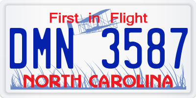 NC license plate DMN3587