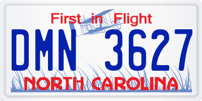 NC license plate DMN3627