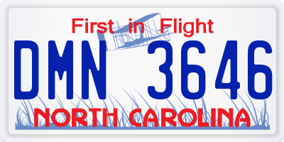 NC license plate DMN3646
