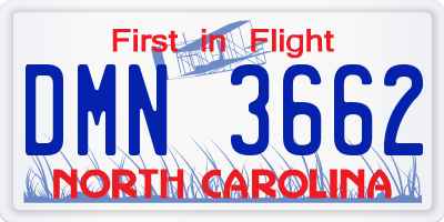 NC license plate DMN3662
