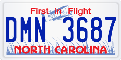 NC license plate DMN3687