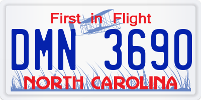 NC license plate DMN3690
