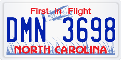 NC license plate DMN3698