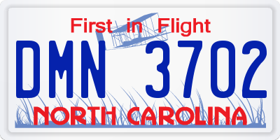 NC license plate DMN3702