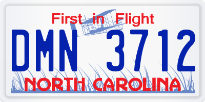 NC license plate DMN3712