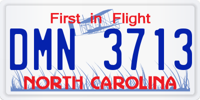 NC license plate DMN3713