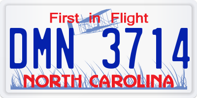 NC license plate DMN3714