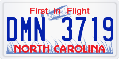 NC license plate DMN3719