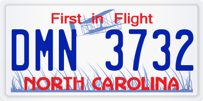 NC license plate DMN3732