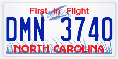 NC license plate DMN3740