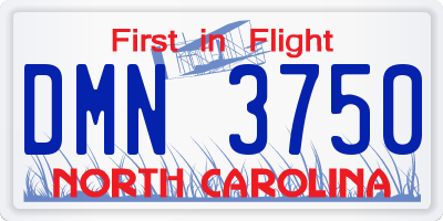 NC license plate DMN3750