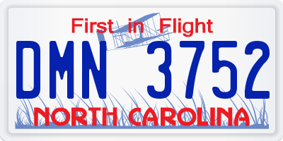 NC license plate DMN3752