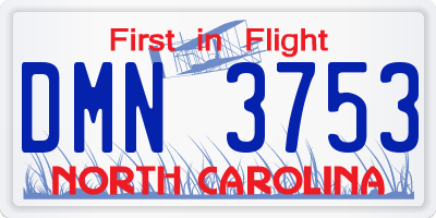 NC license plate DMN3753
