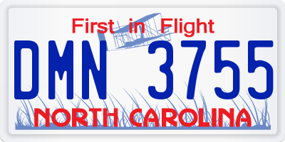 NC license plate DMN3755