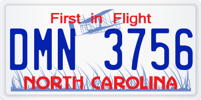 NC license plate DMN3756