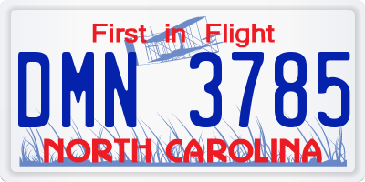 NC license plate DMN3785
