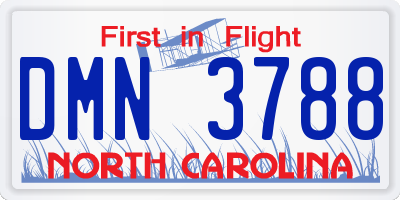 NC license plate DMN3788