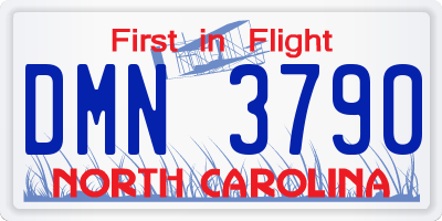 NC license plate DMN3790