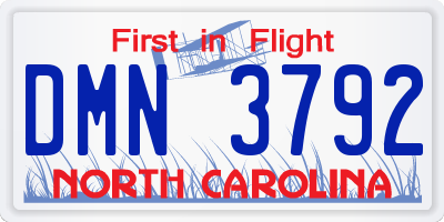 NC license plate DMN3792