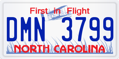 NC license plate DMN3799