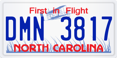 NC license plate DMN3817