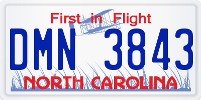 NC license plate DMN3843