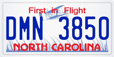 NC license plate DMN3850